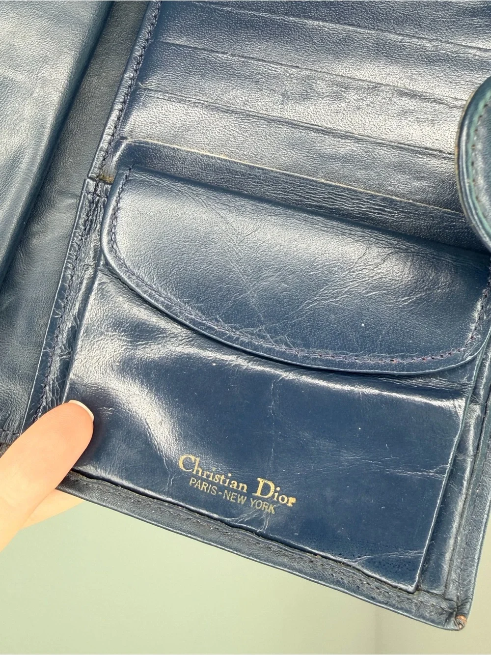Vintage Christian Dior Oblique Checkbook Wallet
